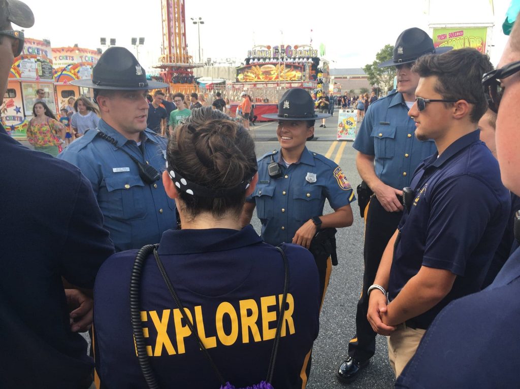 DSP Troopers and Explorers preparing to patrol the State Fair Grounds (Circa the 2018s)