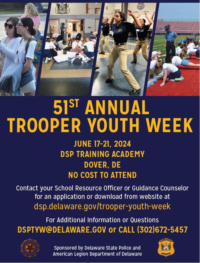 Trooper Youth Week Flier with application and program information