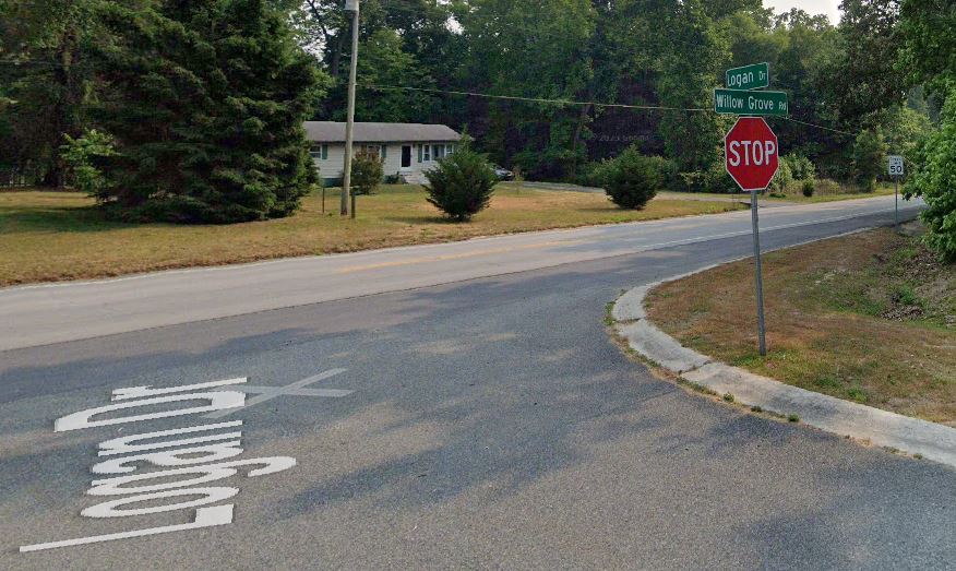 Google map screenshot of Willow Grove Rd and Logan Dr.
