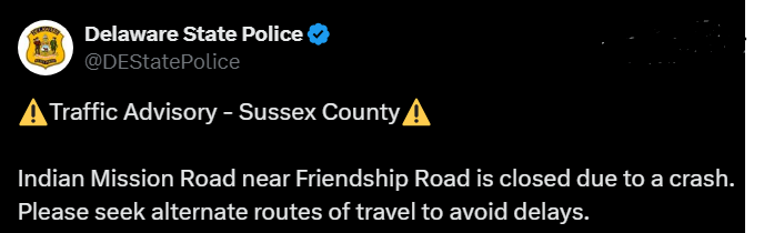 Road Closure tweet
