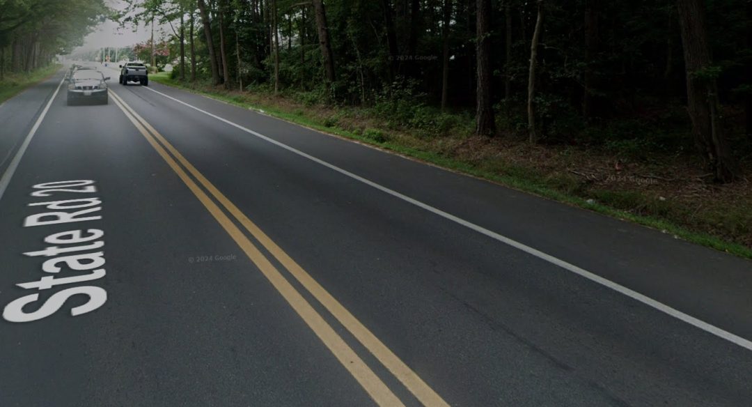 Google Maps screenshot of the area of the collision