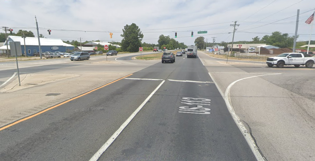Screenshot from Google of the intersection of Dupont Boulevard and Johnson Road