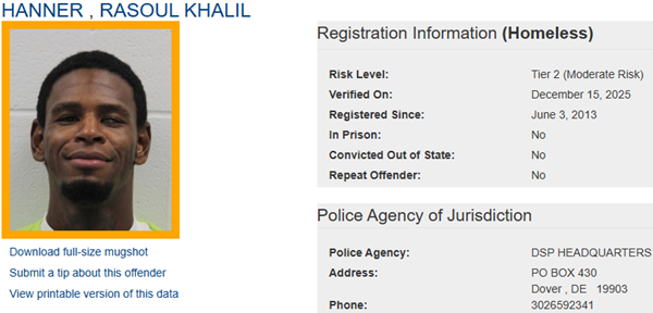 Rasoul Hanner - Sex Offender Notification
