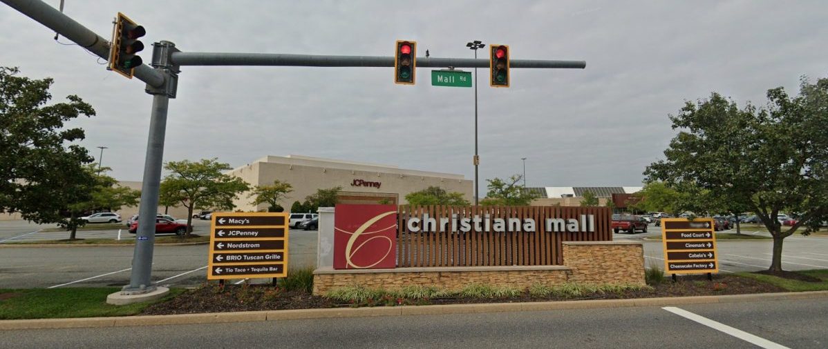 Google map screenshot image of a Christiana Mall entrance