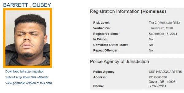 Oubey Barrett - Sex Offender Registry Status – Homeless