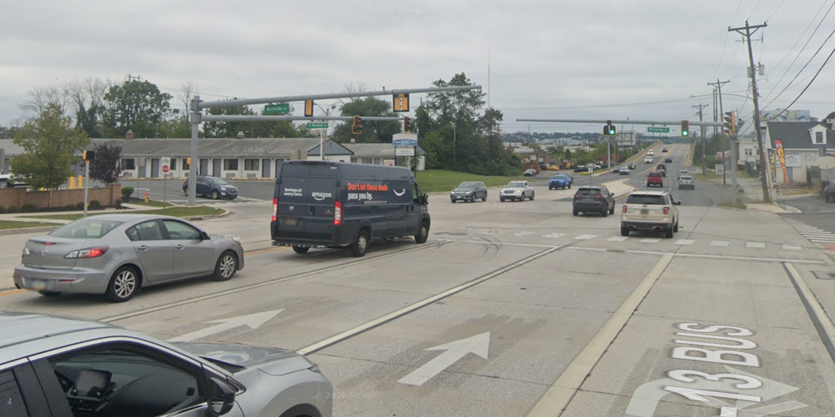 Screenshot of a Google Maps Street View image showing the approximate location of the fatal crash.