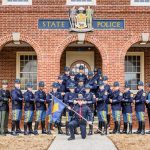 105th Delaware State Police / 101st Municipal Recruit Class photo in front of the Delaware State Police Headquarters