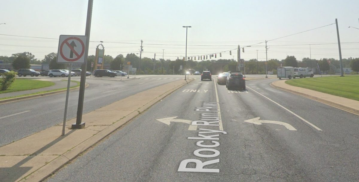 Google maps screenshot of Rocky Run Pkwy at Concord Pike