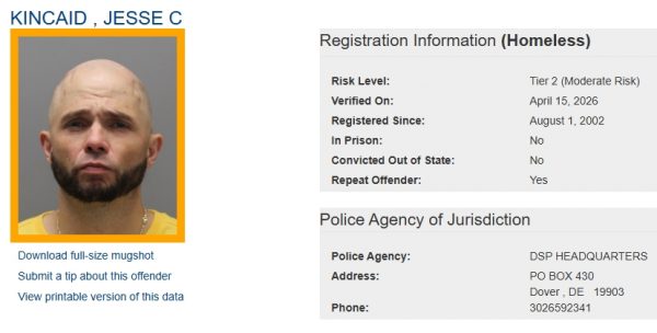 Jesse Kincaid - Sex Offender Status - Homeless