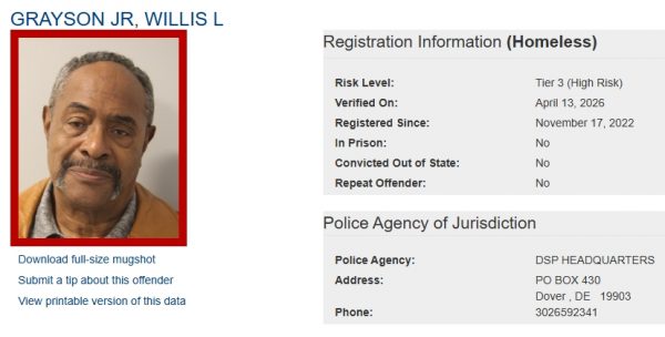 Willis Grayson - Sex Offender Status - Homeless