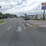 Screenshot from Google Streetview of Christiana Road at the entrance to McIntosh Plaza