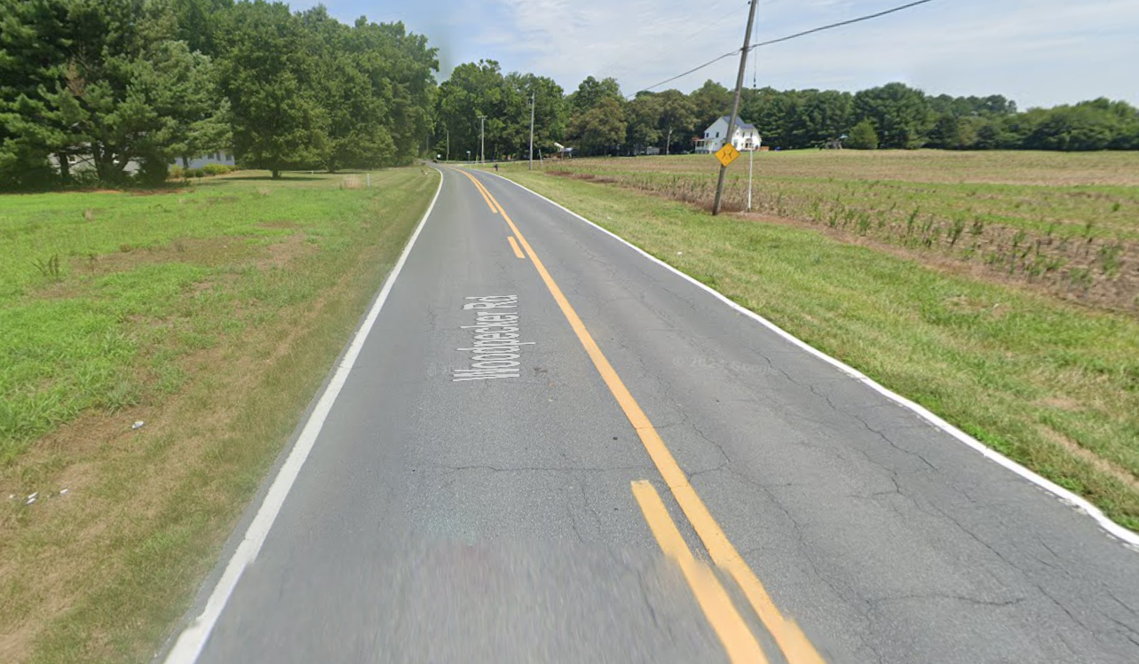 Screenshot from Google Maps of Woodpecker Road, west of Butler Branch Road.