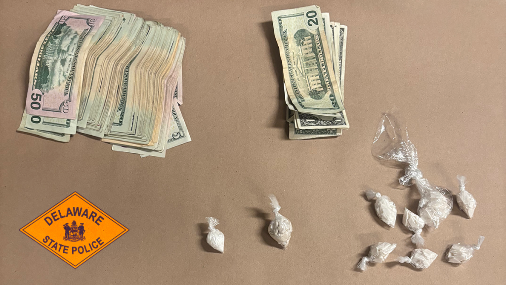 Image of the drugs and suspected drug proceeds seized during the search.