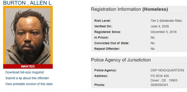Screen shot of Allen Burton Sex Offender Status - Wanted