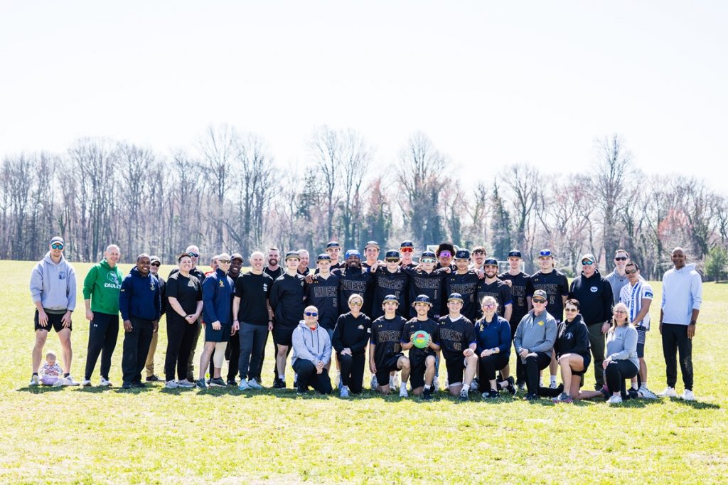Delaware State Police, Greater Dover Boys & Girls Club and CR High School Baseball participate in kickball game.